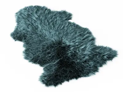Bedside Sheepskin Rug 03 3D model