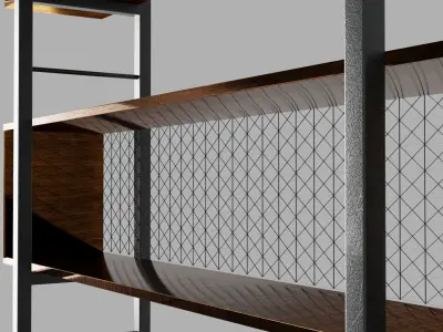 Bookcase with four shelves Free 3D model