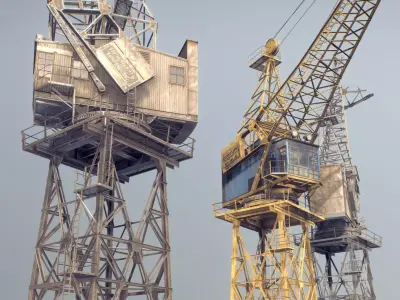 Crane STOTHERT-PITT with three liveries Low-poly 3D model