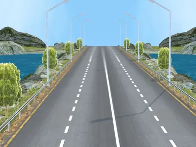 Green Hill Racing Track 3D Model Low-poly 3D model