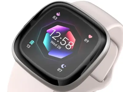  Fitbit Sense 2 Luna White 3D model