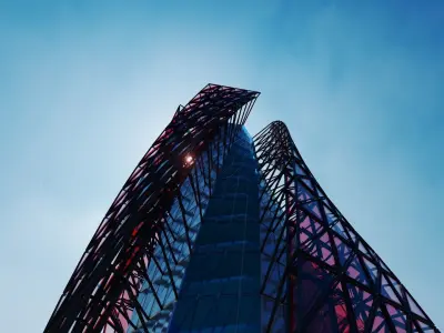 SKYSCRAPER - GLASS TOWER - FUTURE CITY ARCHITECTURE 3D model