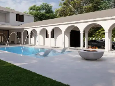 Garden Landscape 3D Model - SketchUp and Lumion Scene Free 3D model