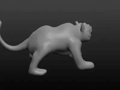 Animals cat Low-poly 3D model