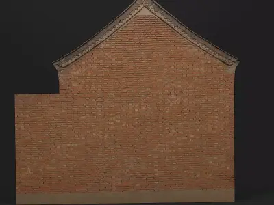 Red Brick Wall 009 3D model