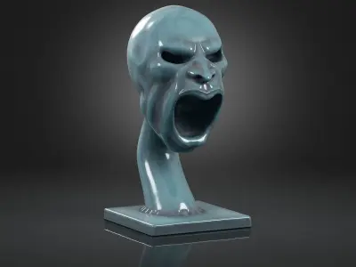 human head modern sculpture 3d print model 81 3D print model