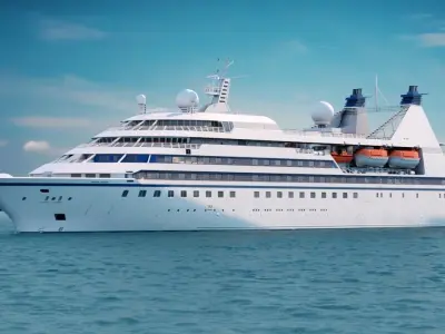 Luxury Cruiseship Low-poly 3D model