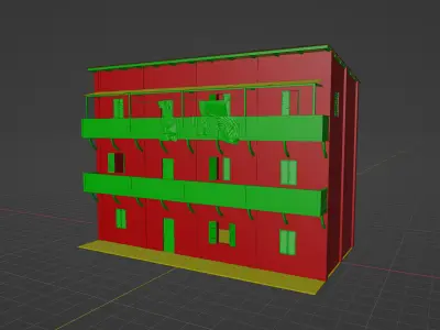 Old Building Low-poly 3D model