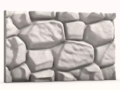 Dry-Stacked Stone Fence Mesh 3D model
