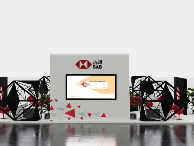 booth 12 x 20 open side  3D model