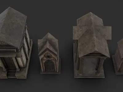 Crypts 07-10 Low-poly 3D model