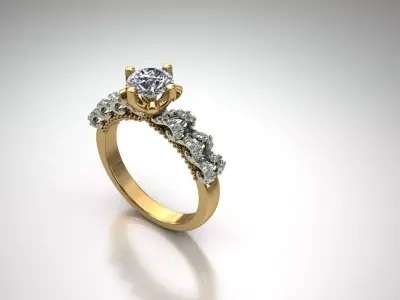 engagement ring 3D print model 8