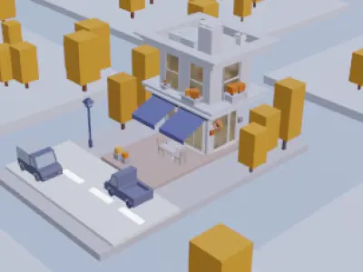 Low Poly Stylized Building  Game Ready Asset Low-poly 3D model