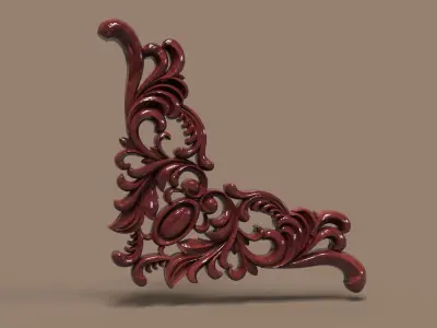 Wood carving decoration 3D model buy