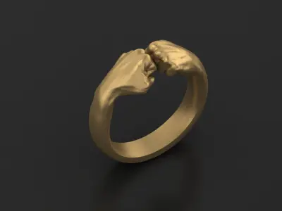 Fist hand Ring 3D print model