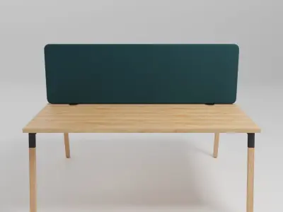 OGI W - Multiple wooden office desk with cable management - Free 3D model