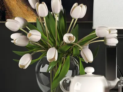 Decorative vase set 3D model