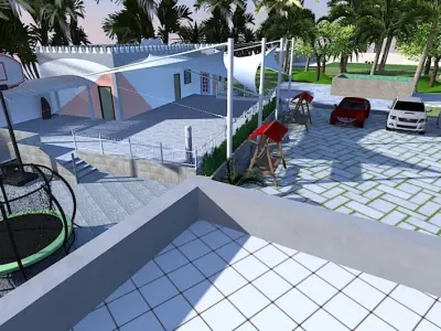 One-Story Family House Design A46 DWG SketchUp 3D model