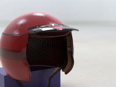 Helmet motorcycle in turquoise Free 3D model