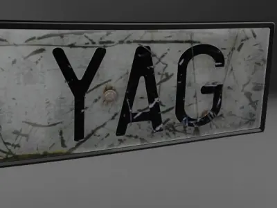 License plate 3D model