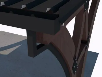 Modern Wooden Carport 3D model 3D model