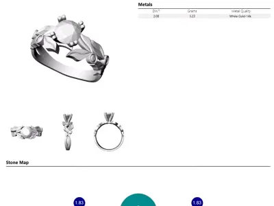 Solitary floral ring  3D print model