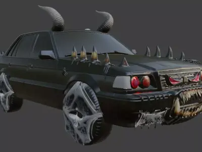 Demonic Halloween Car 3D print model
