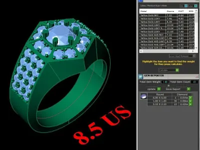 Luxury Men Rings Designs 5MR082 3D print model