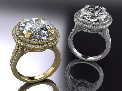 Jewelry Ring Gold 3D print model 57