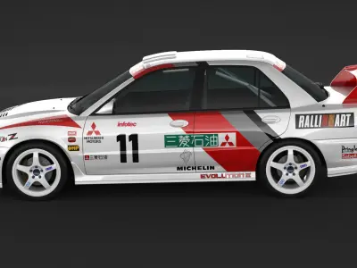 Mitsubishi Lancer Evolution 3 Rally Car 3D model