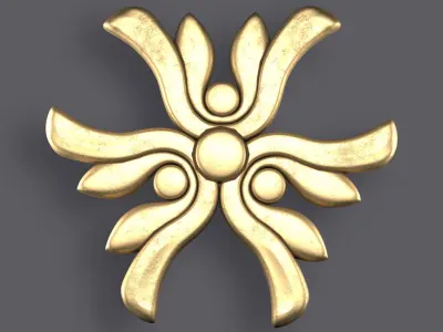 5 Flowers Ornamental Pack 10 3D model