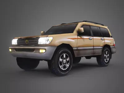 Low Poly 100 Series Landcruiser Low-poly 3D model