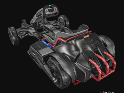Go Kart  3 Set Low-poly 3D model