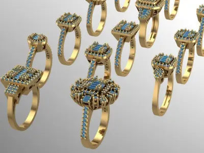 14 Wedding and engagement Ring 3D print model