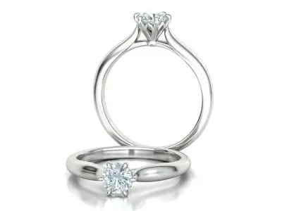 Solitaire Engagement Ring Half Carat Stone printable 3dmodel 3D print model