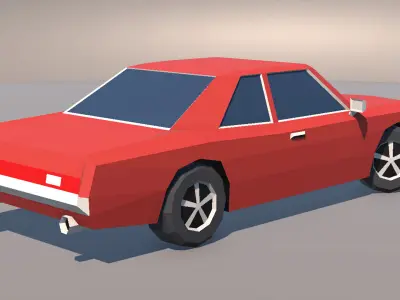 Low Poly Muscle Car Coupe MOBILE READY Low-poly 3D model