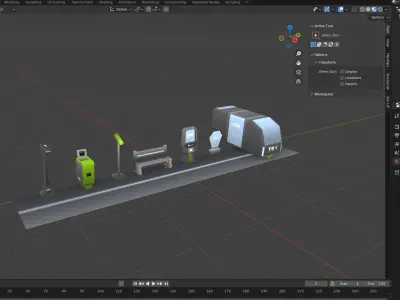 Low-poly sci-fi stylized asset pack  Low-poly 3D model