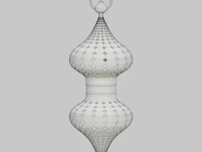 Arabian hanging bronze lantern 3D model