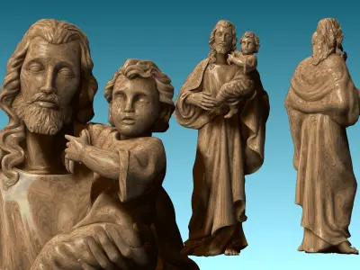 Saint Joseph and Jesus CNC  3D print model