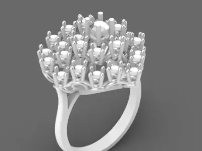 hearth ring with explosion of stones 3D print model