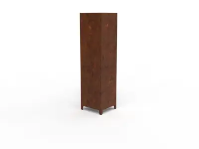 METAL CABINET-SINGLE LONG-RUSTY Low-poly 3D model