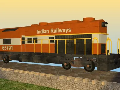 Indian Diesel Locomotive 3D Model V2 Free 3D model