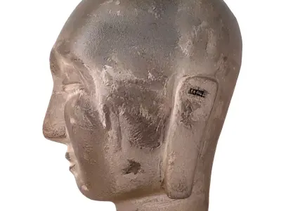 Stone Head Buddha Statue 3D model