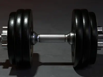 Iron Dumbbell Low-poly 3D model