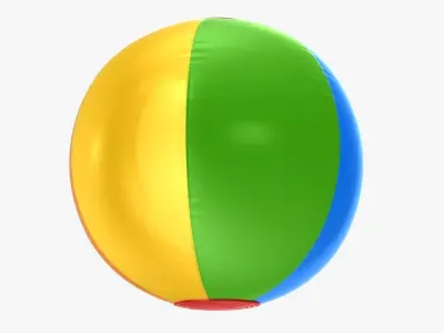Beach Ball Low-poly 3D model 4