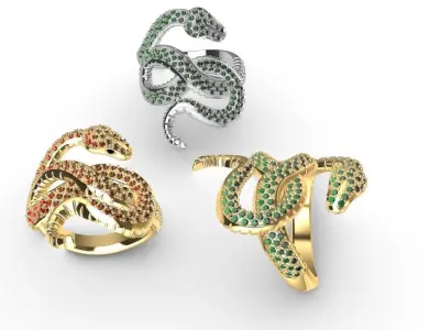 Rings serpenti 3D print model 3D print model