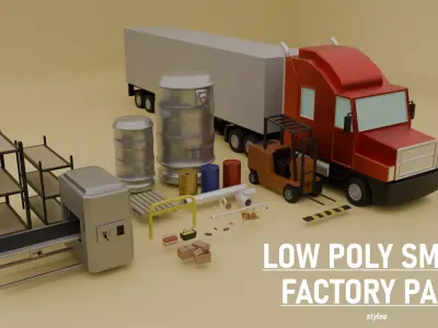 Small Factory Pack Low-poly 3D model