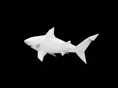 Geometric Shark Wall Art 3D Printable Model 3D print model