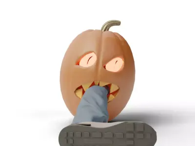 Pumpkin Monster Halloween Prop 3D model