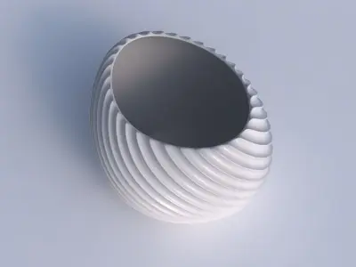 Bowl compressed 2 with bent extruded lines 3D print model